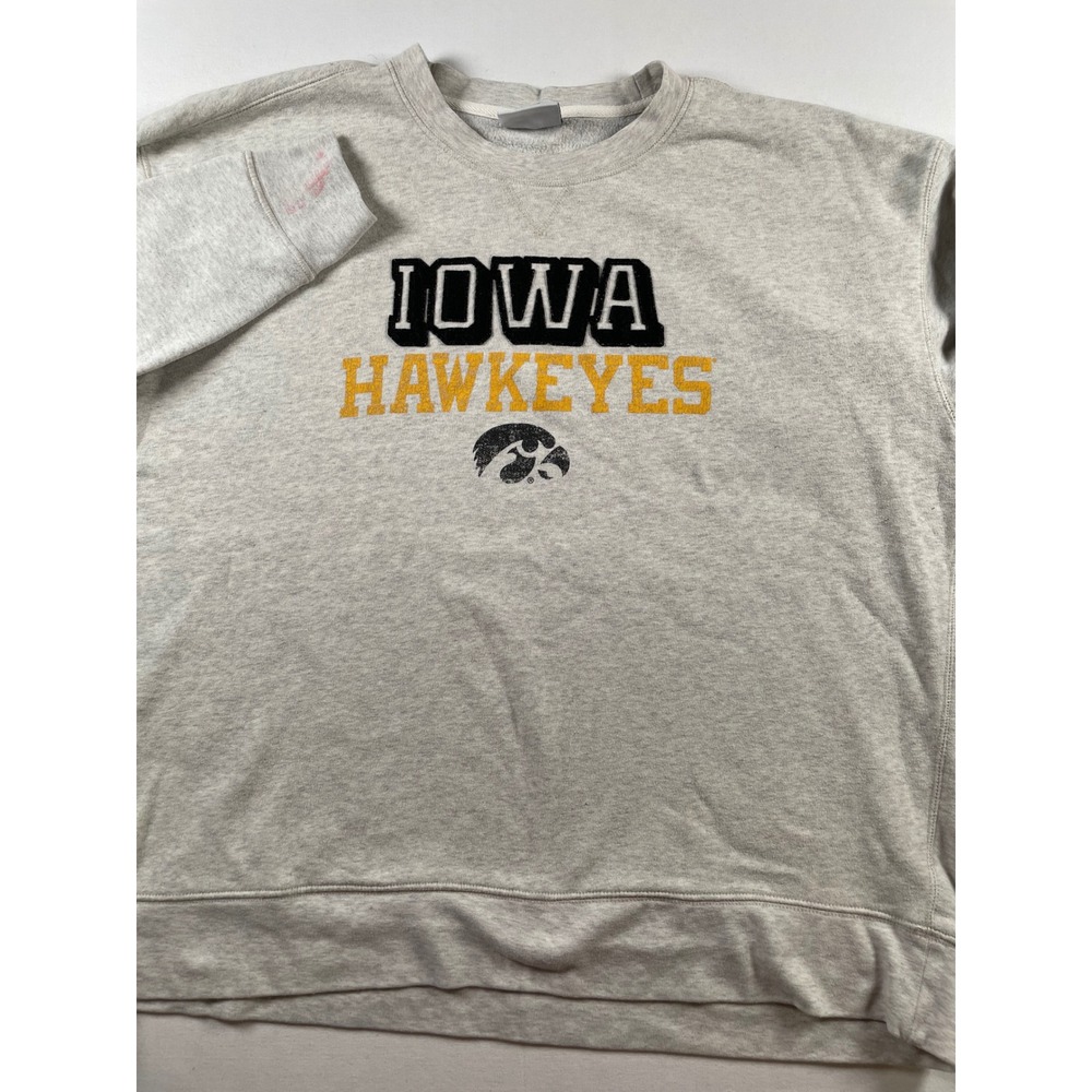 Champion Iowa Hawkeyes Sweatshirt Mens 2XL Gray Pullover Crewneck NCAA Flaw - Picture 6 of 8